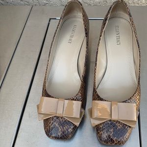 Snakeskin Bow Front heels